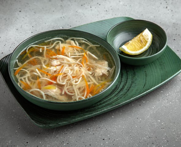 Chicken soup with homemade noodles