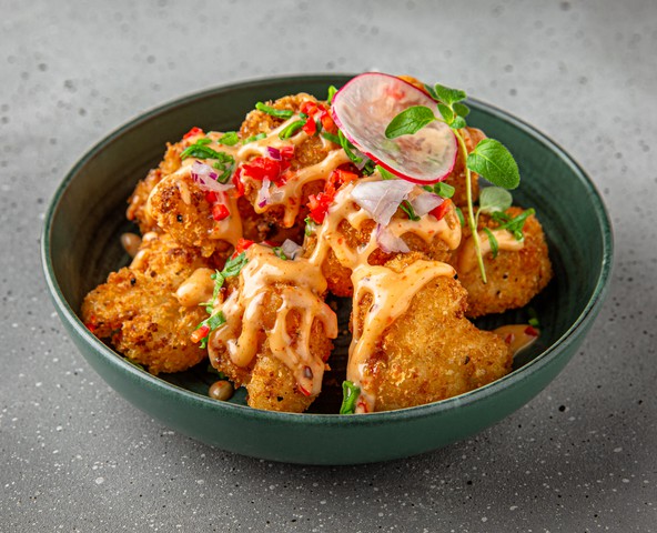 Conopidă tempura cu parmezan