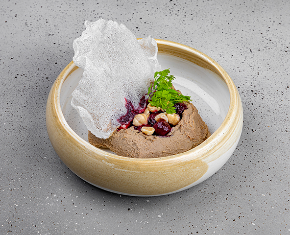 Chicken liver pate with cherry jam