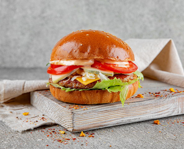 Four cheese burger